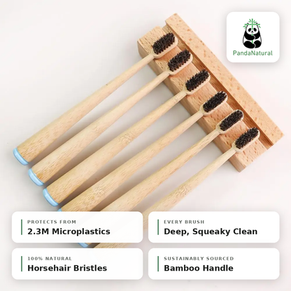 5-Pack: Real Natural Horse Hair ToothBrushes- PandaNatural™